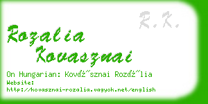 rozalia kovasznai business card